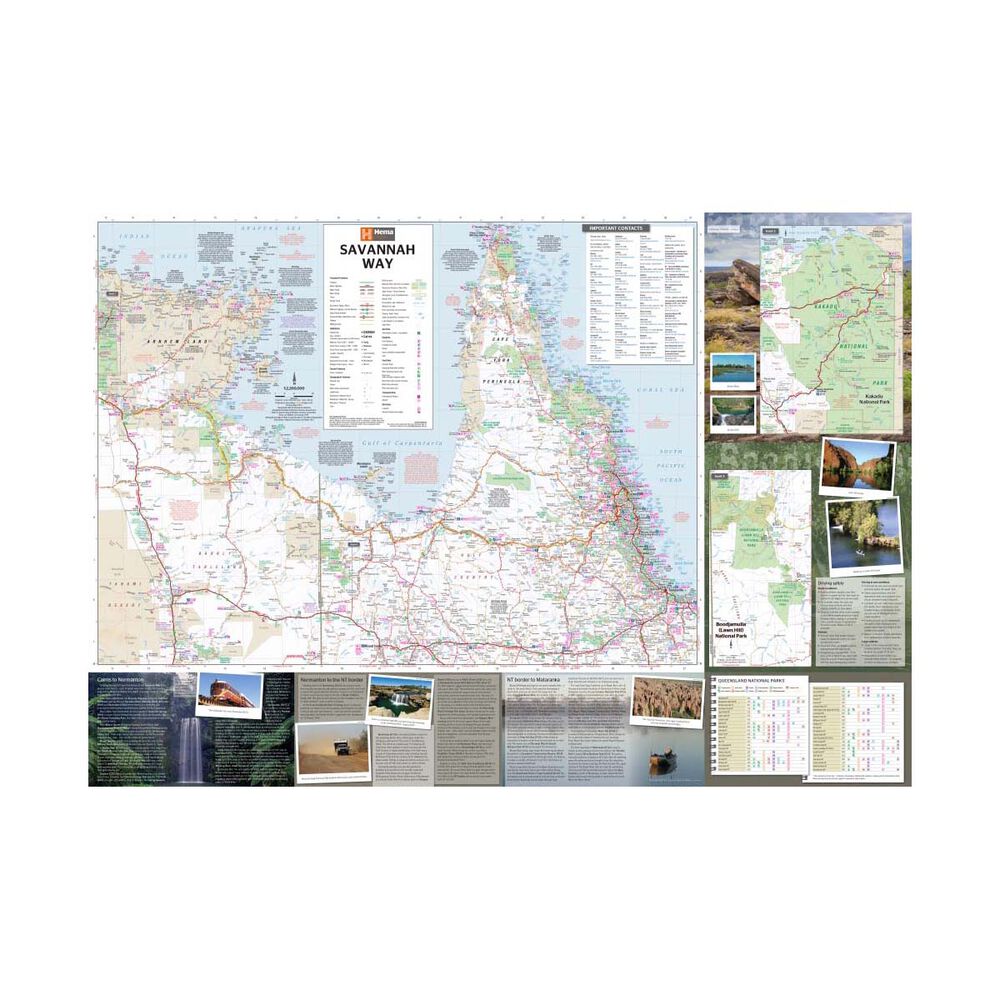 Hema Map Savannah Way - Cairns to Broome Map