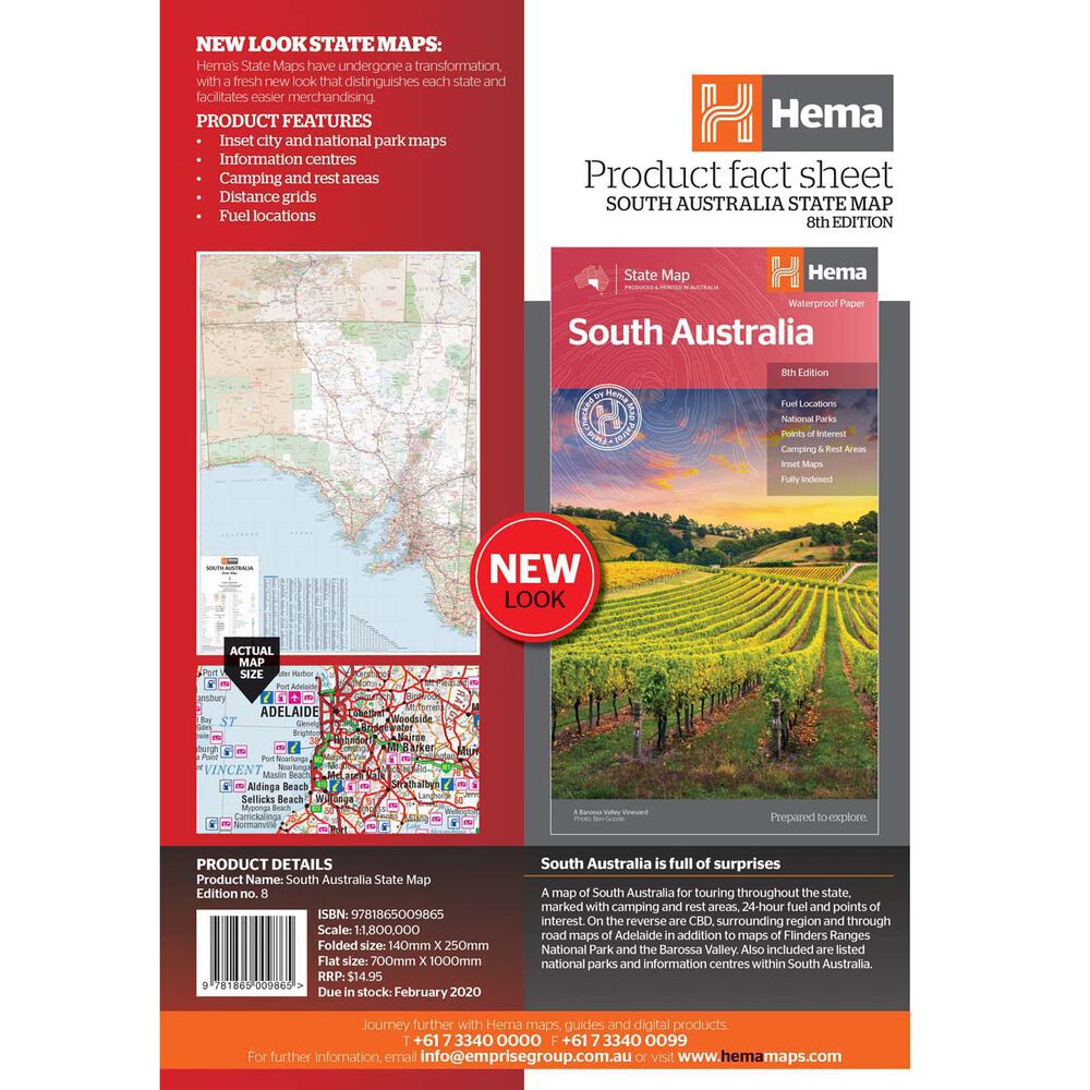 Hema South Australia State Map (8th Edition)