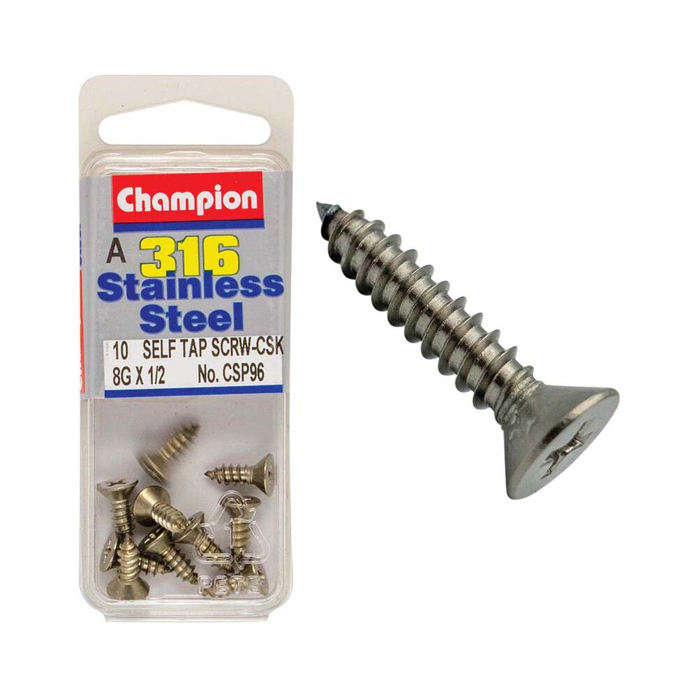 Champion Stainless Steel Self Tapping Countersunk Screws 8g x 11/2
