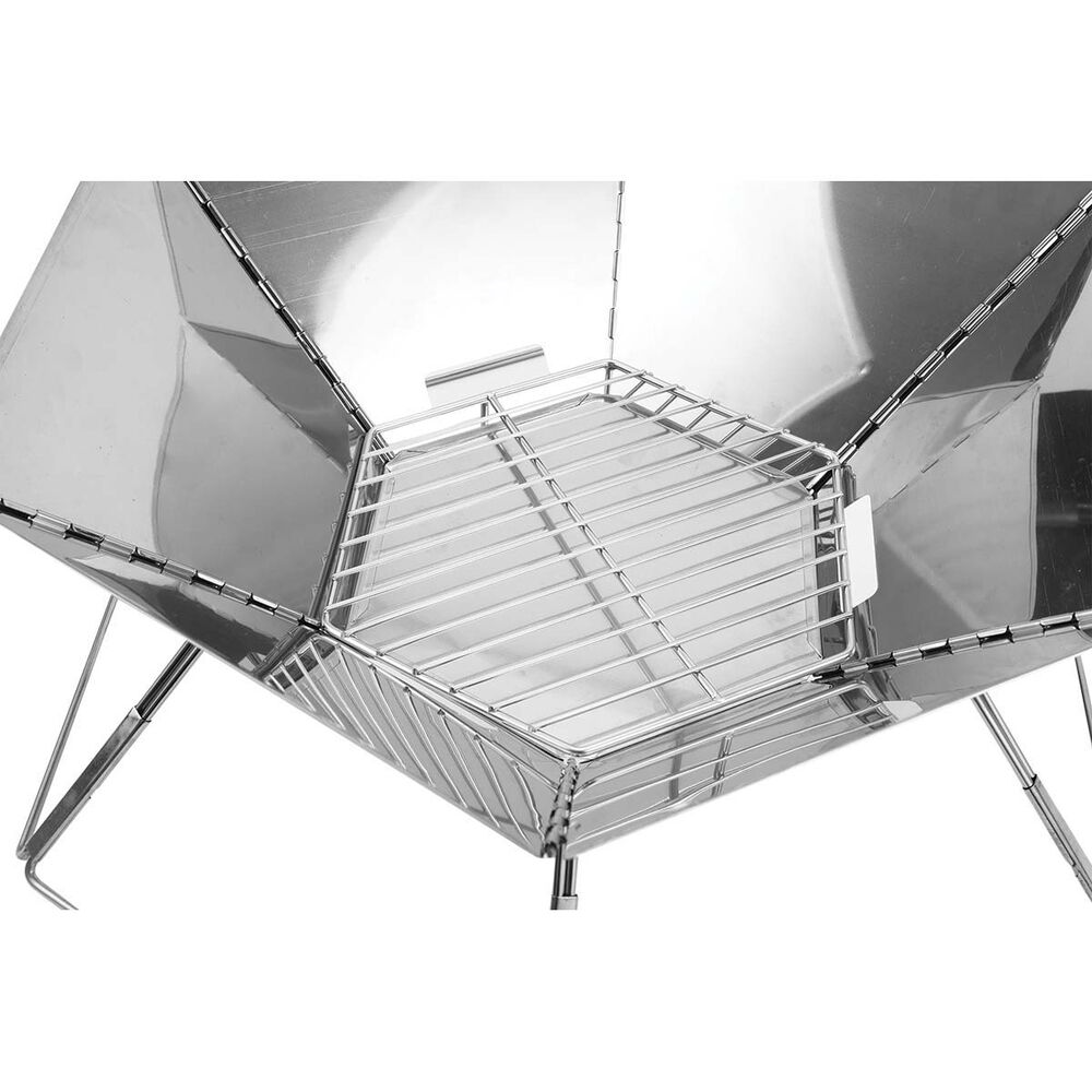 Wanderer Stainless Steel Folding Fire Pit with Grill