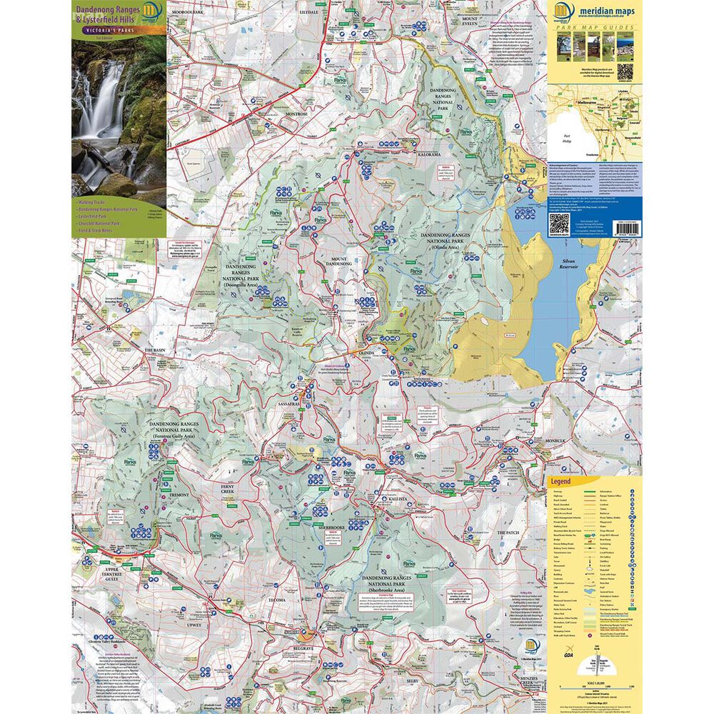 Meridian Maps Dandenong Ranges and Lysterfield Hills Map Guide