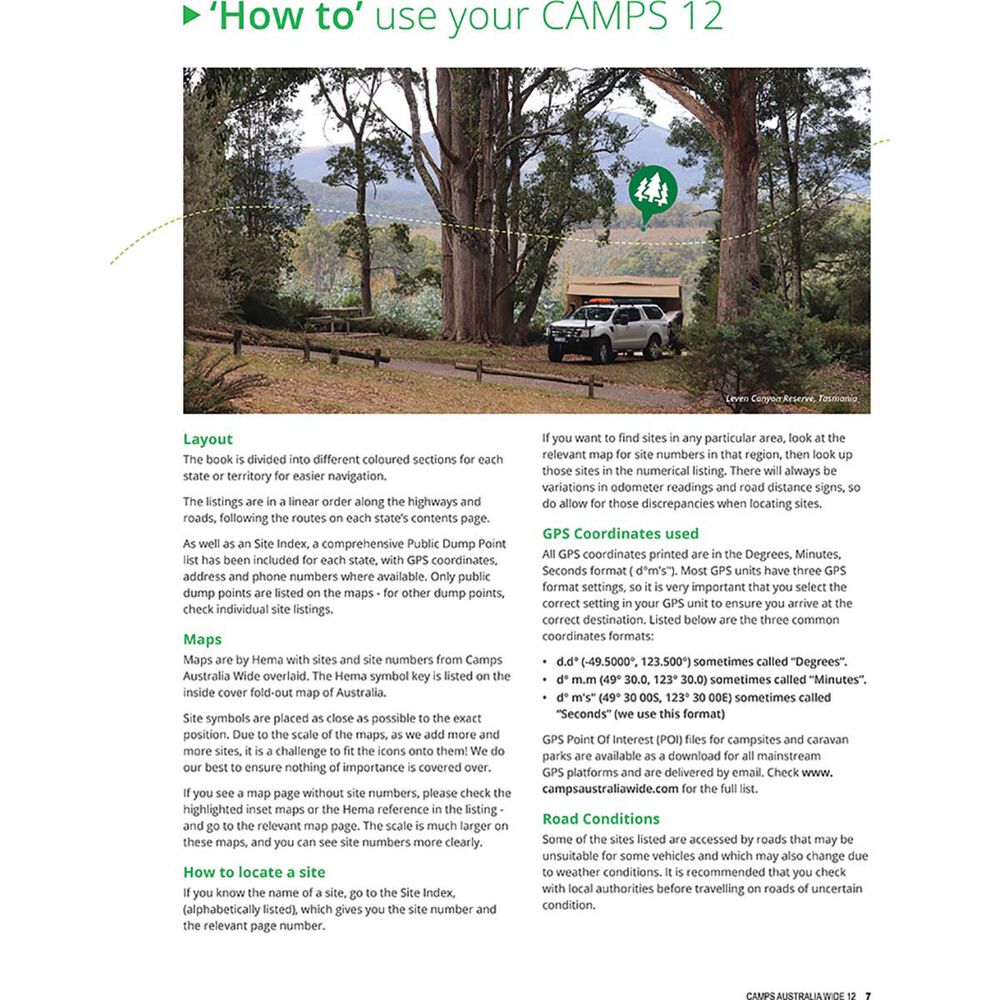 Camps 12 Australia Wide Free & Budget Campsite Book - B4 Easy to Read