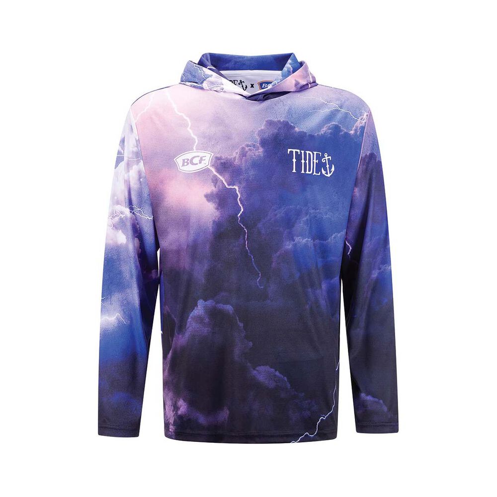 BCF x Tide Men's Lightning Hooded Sublimated Polo