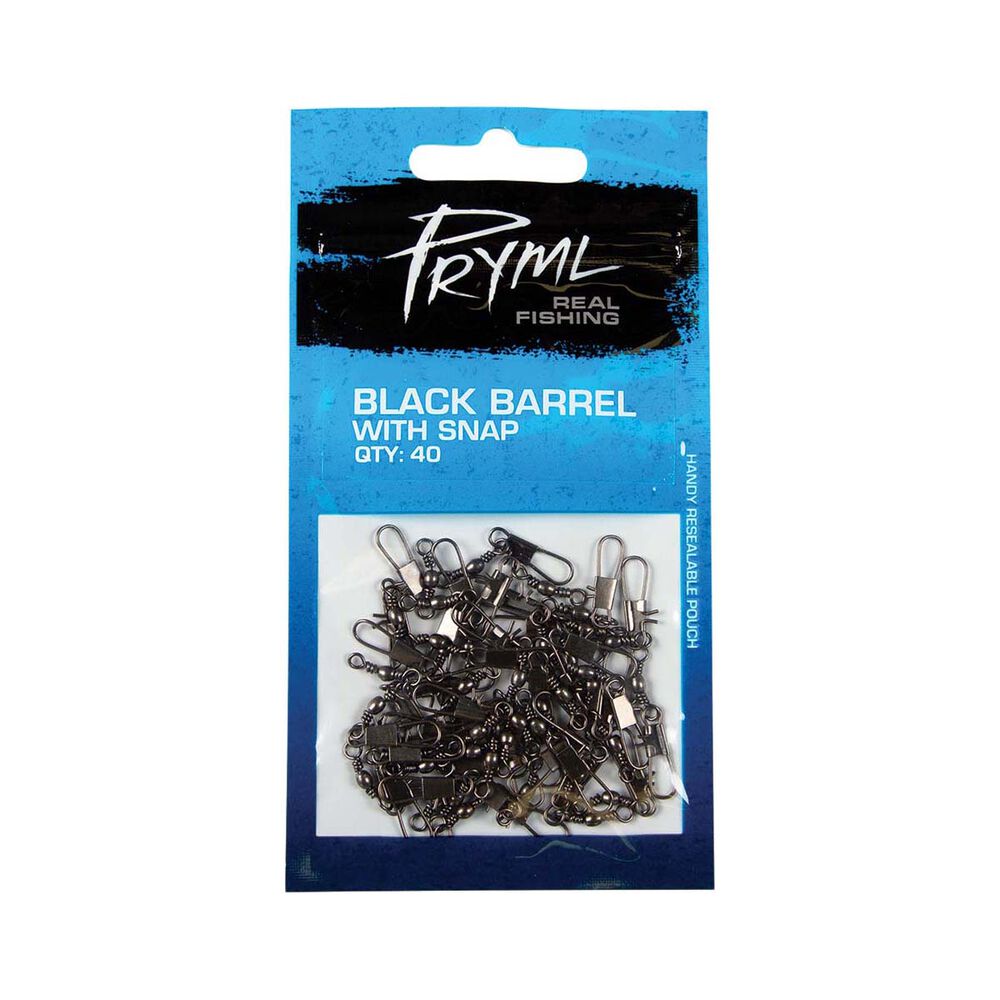 Pryml Black Barrel Snap Swivel 40 Pack