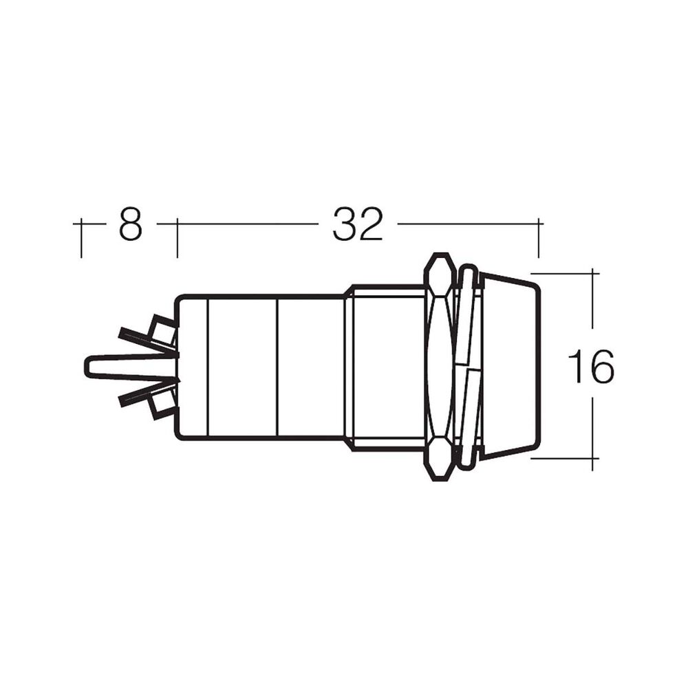 Narva 12 Volt Chrome Pilot Lamp with Red LED