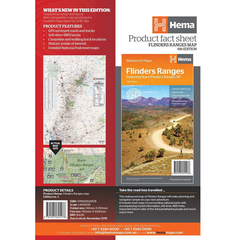 Hema Flinders Ranges Map (6th edition)