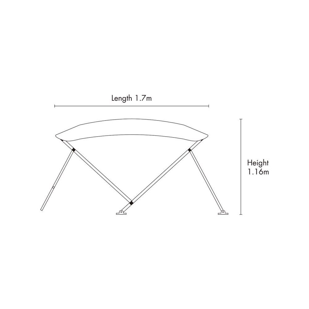 Bowline Navy Bimini Kit 2 Bow 1.3-1.5m