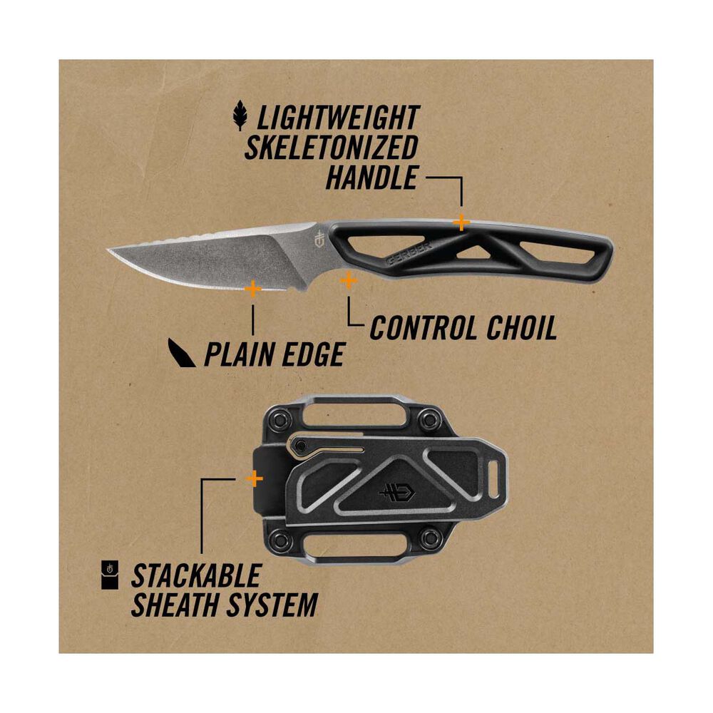 Gerber Exo Mod Fixed Blade Caper Knife Black