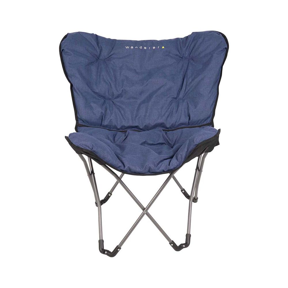Wanderer Chambray Linen Look Half Moon Chair 120kg