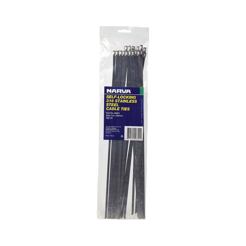 Narva Stainless Steel Cable Tie 4.6 x 360mm 50 pack