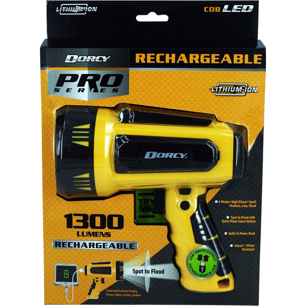 Dorcy 1300 Lumen USB Rechargeable Spotlight