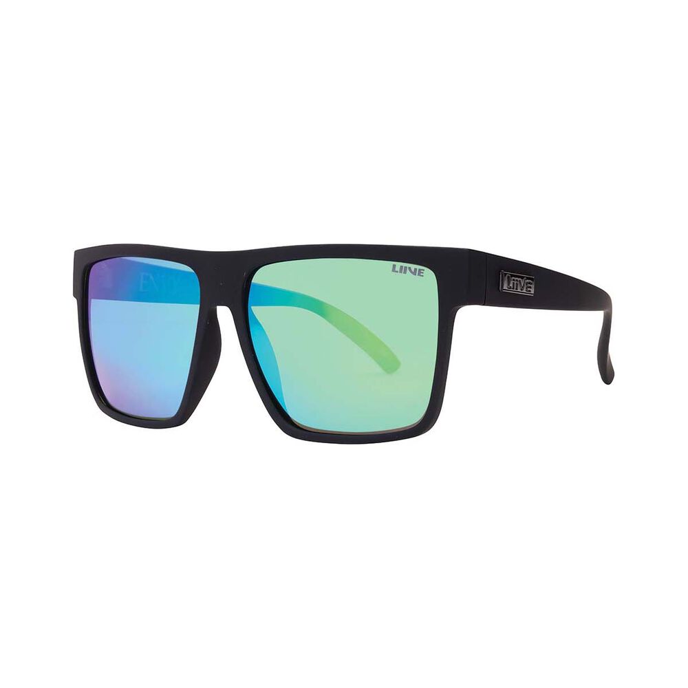 Liive Men's Brooksy Envy Polarised Sunglasses Black with Green Lens