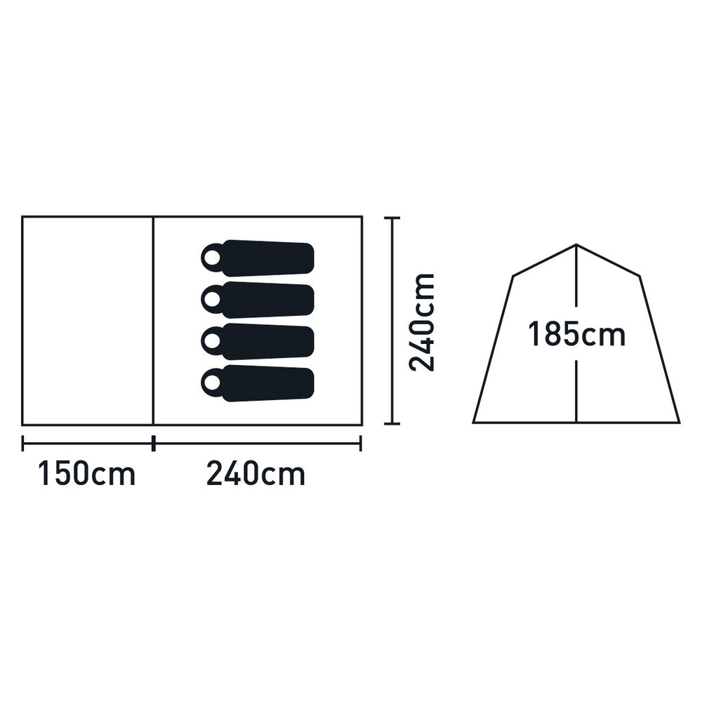 earth by Wanderer® Mataranka Recycled Material Instant Tent 4 Person