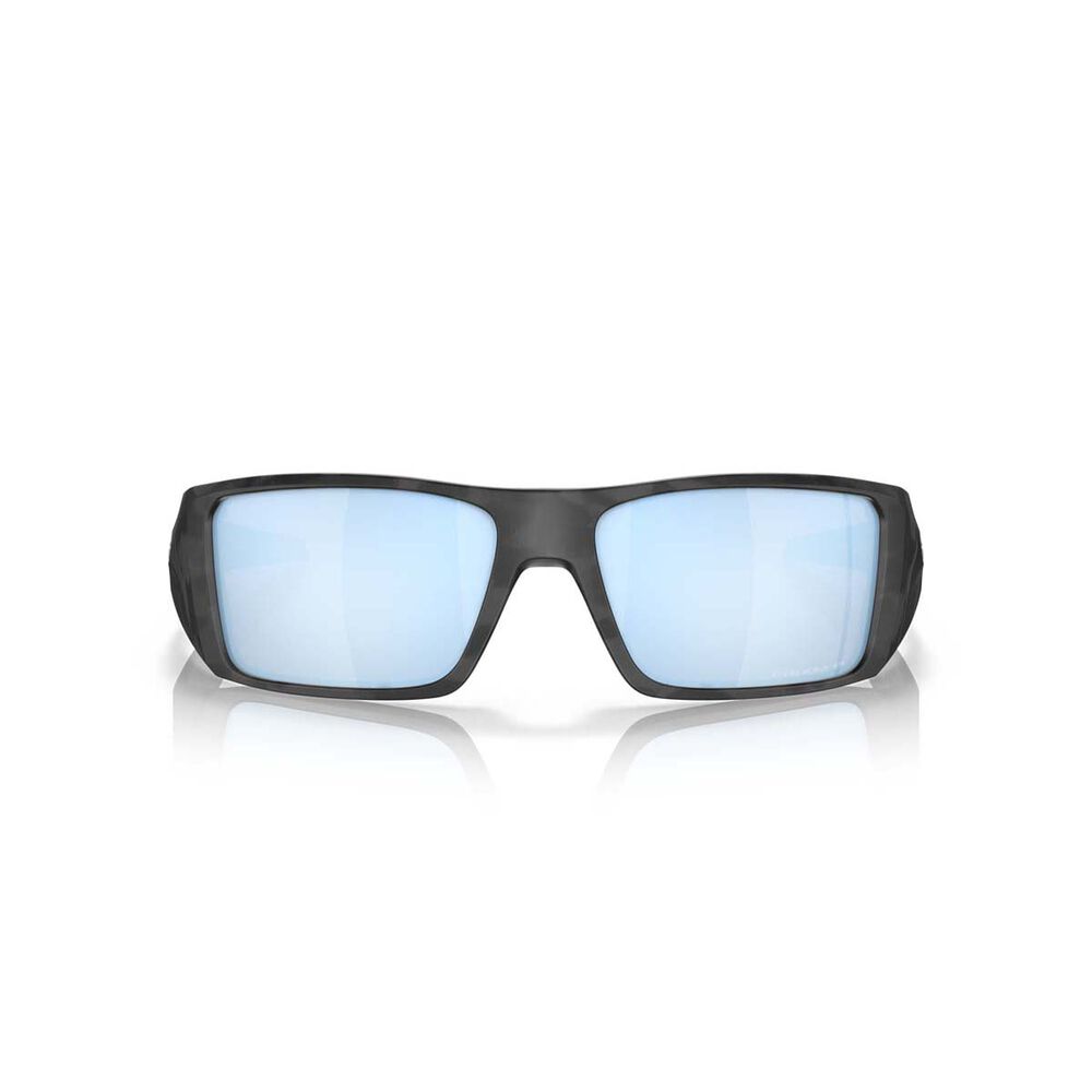 Oakley Heliostat Polarised Sunglasses Black Camo with Prizm Blue Lens