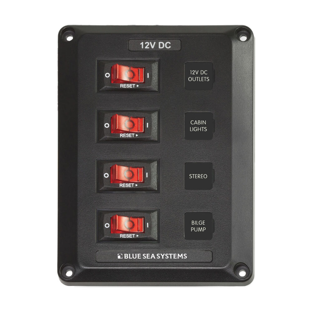 Blue Sea Systems BelowDeck Circuit Breaker 4 Switch Panel
