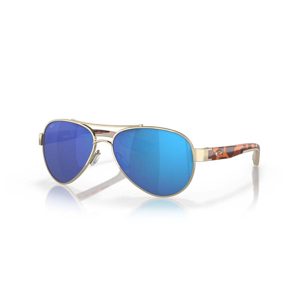 Costa Loreto Women's Polarised Sunglasses Rose Gold with Blue Lens