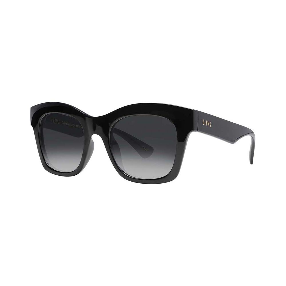 Liive Women's Dakota Polarised Sunglasses Polished Black with Grey Lens