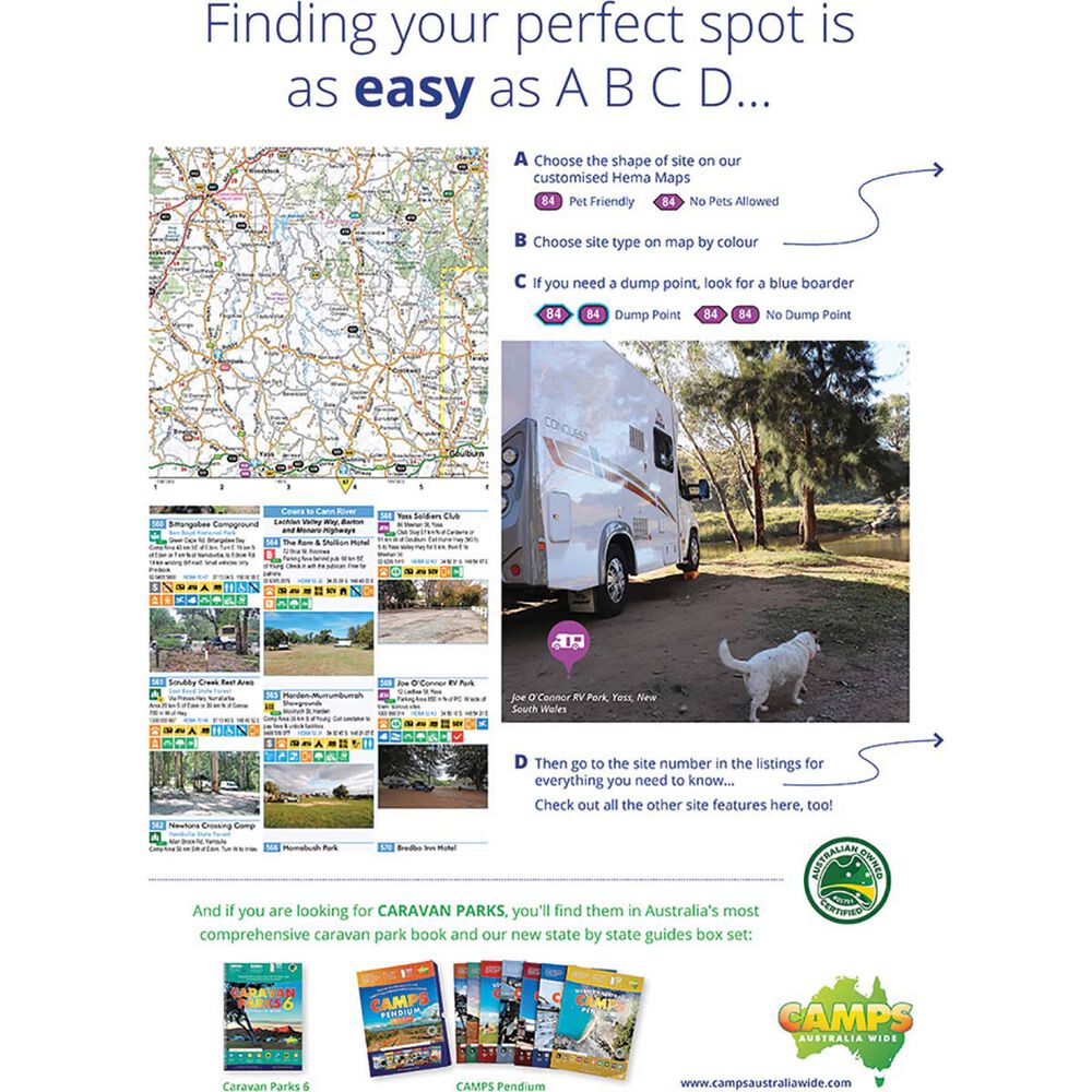 Camps 12 Australia Wide Free & Budget Campsite Book - B4 Easy to Read