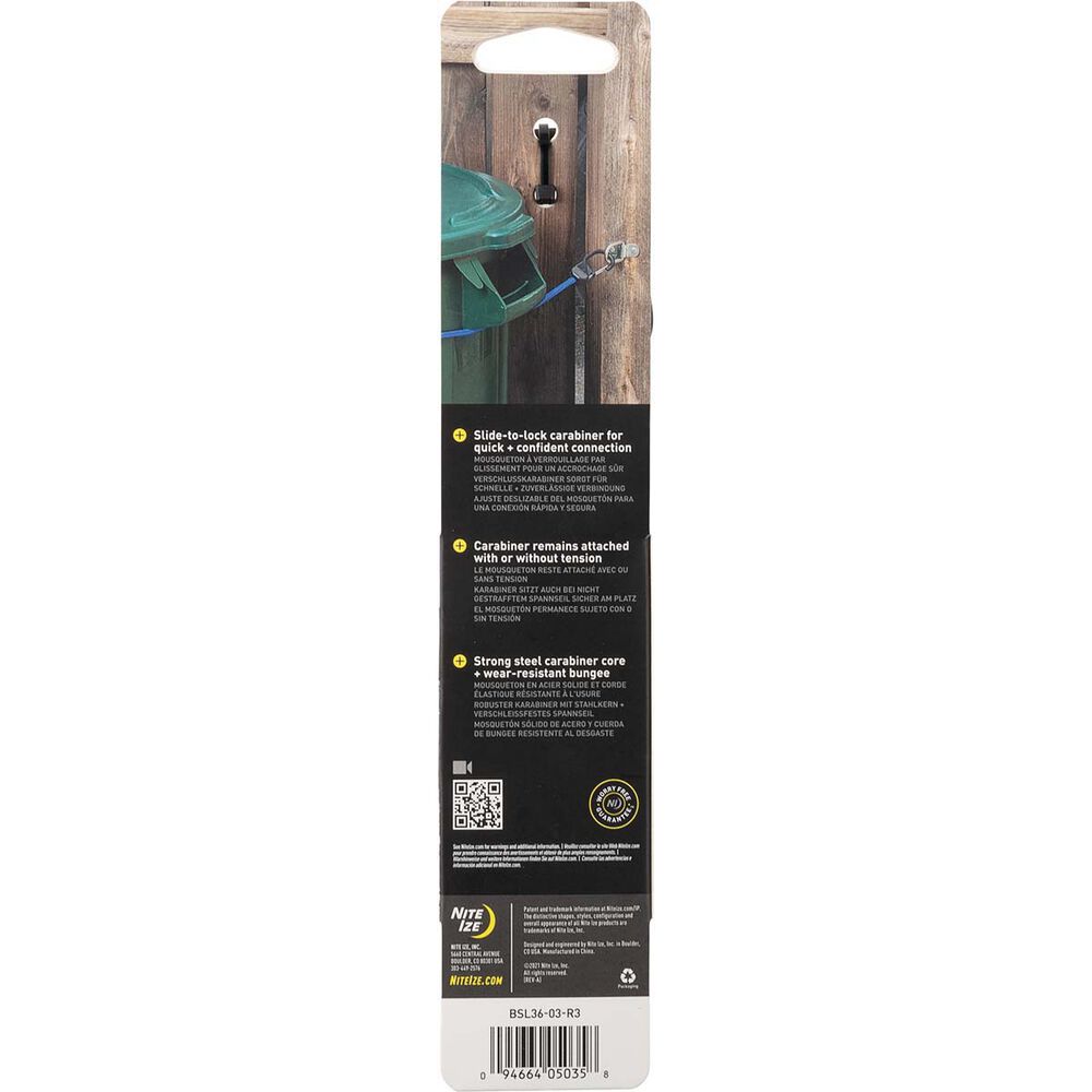 Nite Ize Carabiner SlideLock Bungee 36" Blue