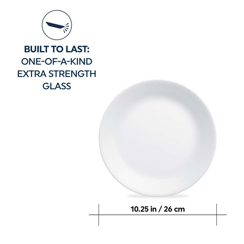 Corelle Dinner Plate 26cm White 4 Pack