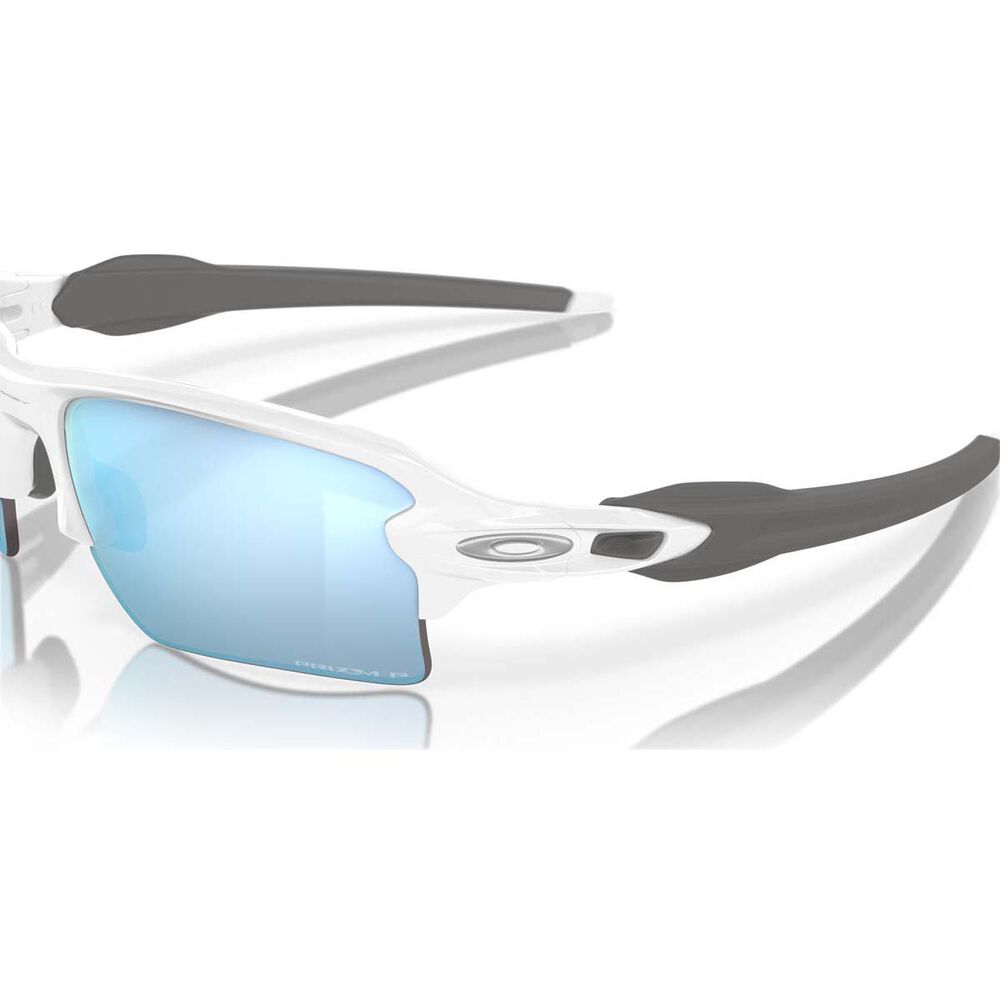 Oakley Flak 2.0 Men's XL Polarised Sunglasses White with Prizm Blue Lens