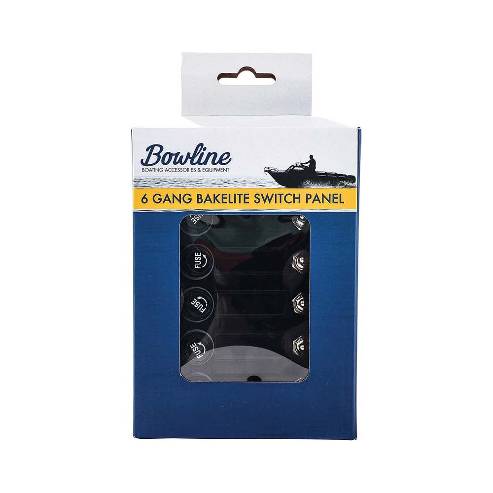 Bowline Switch Panel 6 Gang Bakelite Black