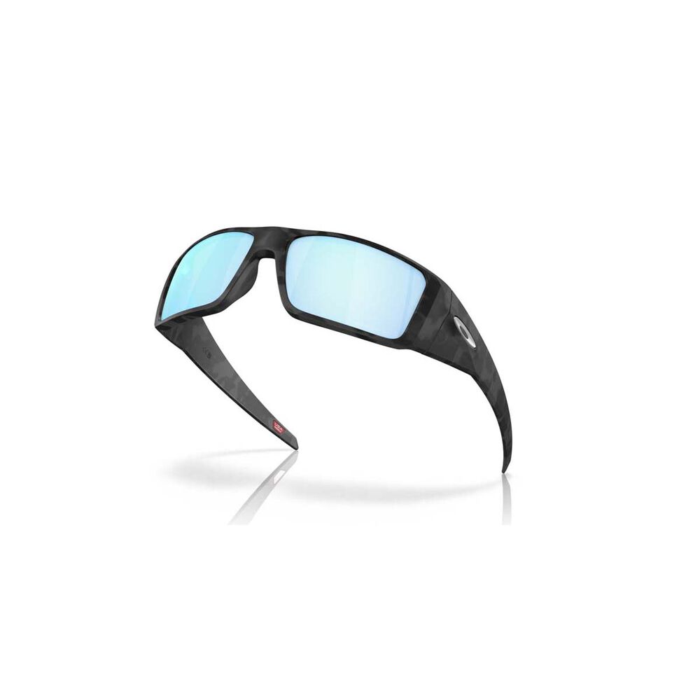 Oakley Heliostat Polarised Sunglasses Black Camo with Prizm Blue Lens