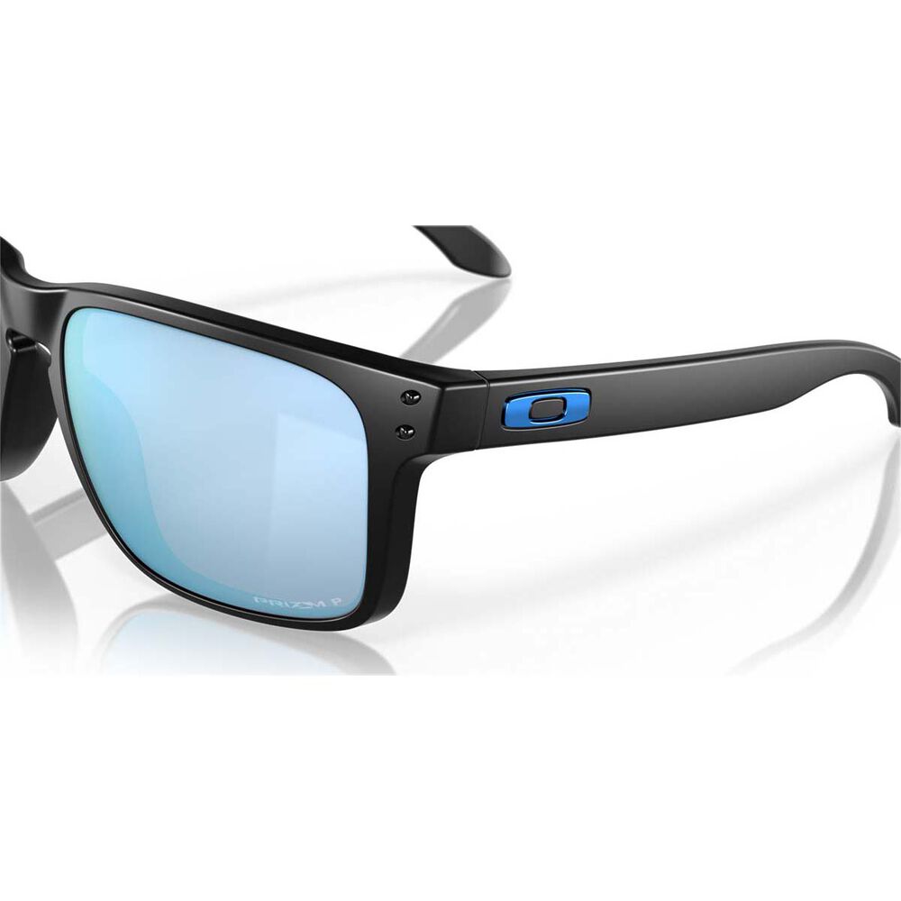 Oakley Holbrook Men's XL Polarised Sunglasses Matte Black with Prizm Blue Lens
