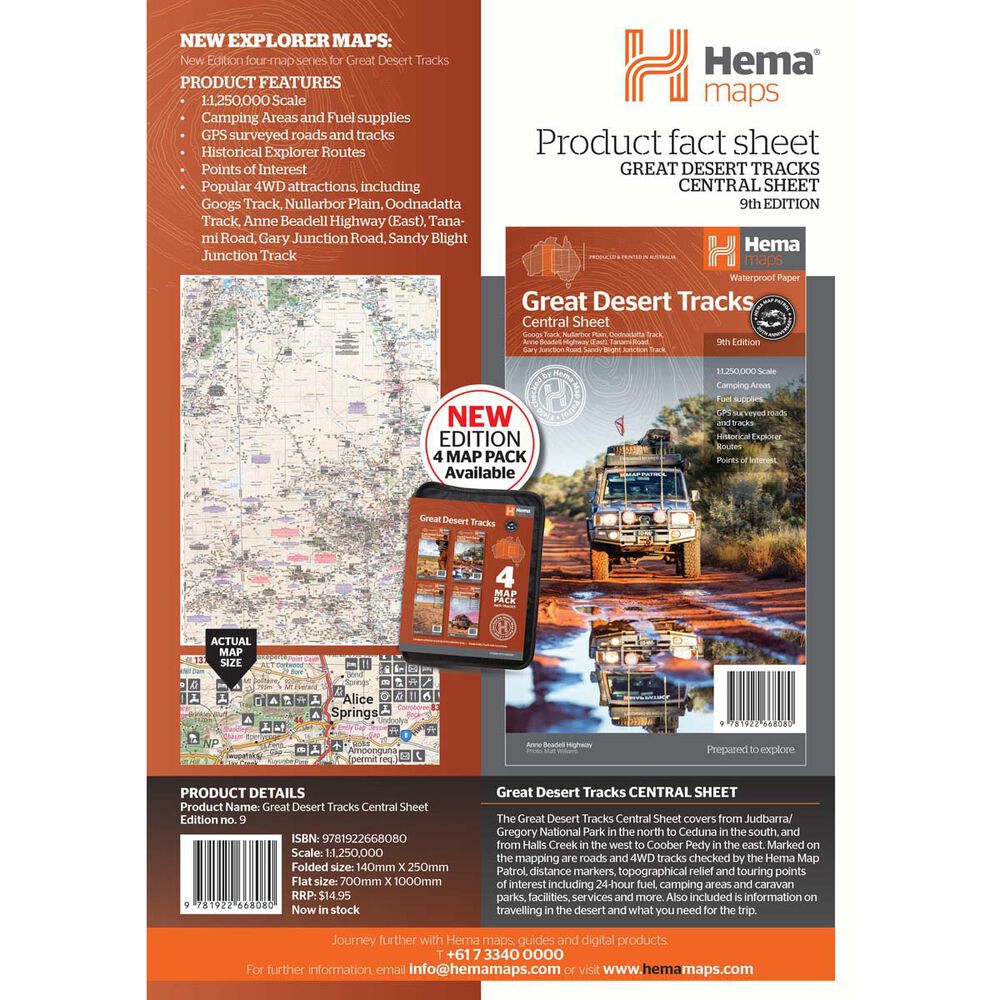 Hema Map Great Desert Tracks Central Sheet