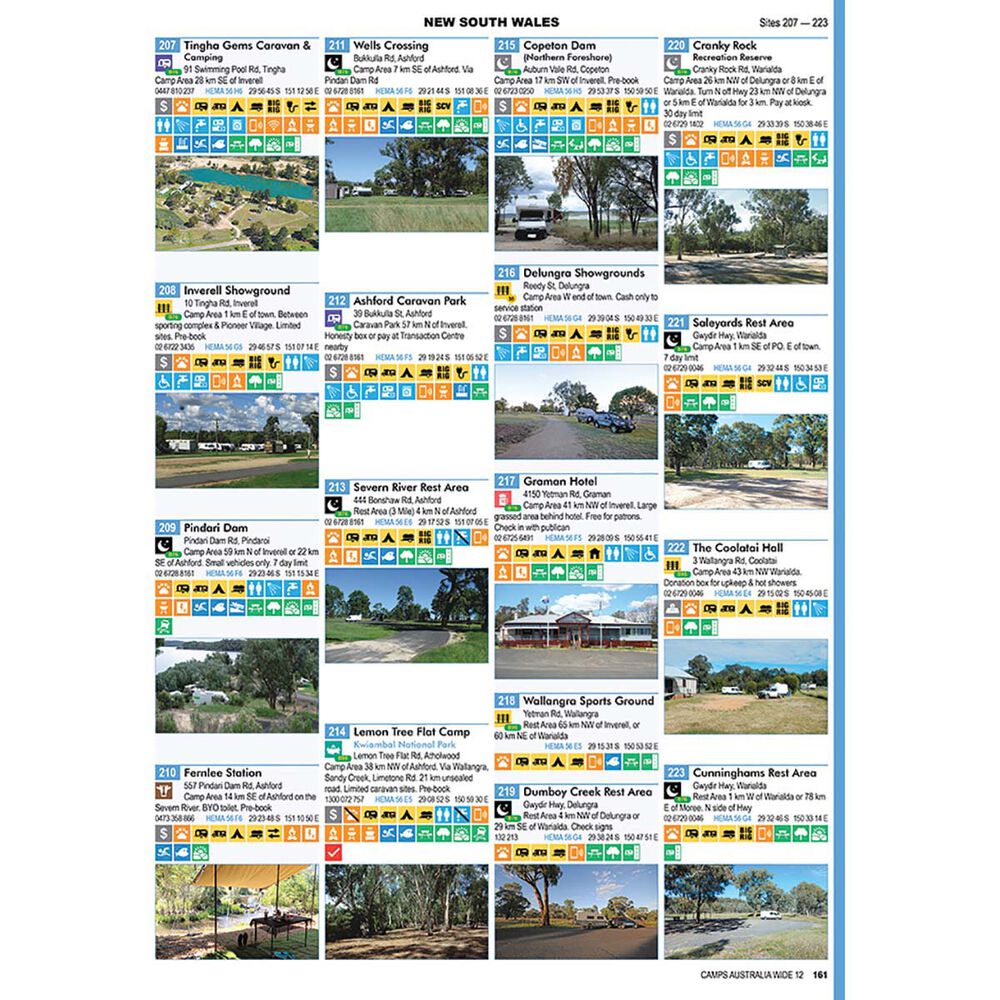 Camps 12 Australia Wide Free & Budget Campsite Book - B4 Easy to Read