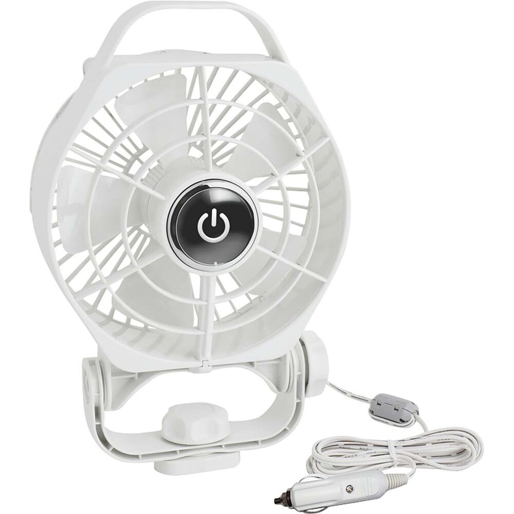 12 Volt Direct Gymbal Mount Fan 6.5” White