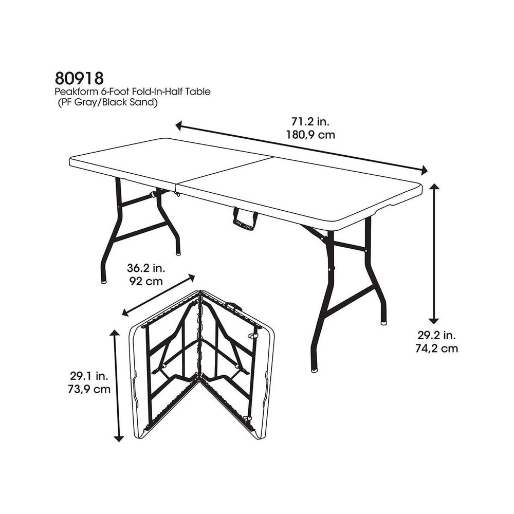 Peakform 6ft Centrefold Blow Mould Folding Table