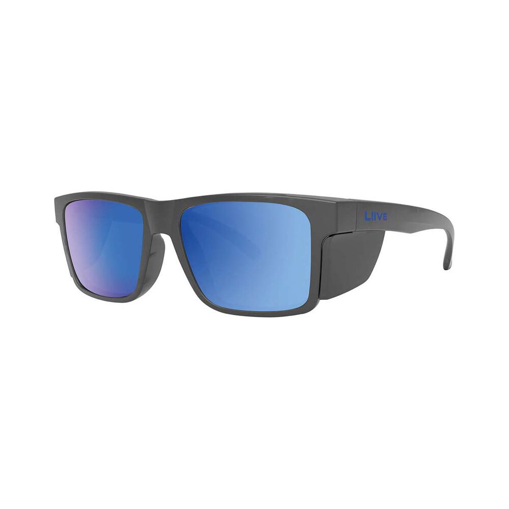 Liive Men's X Jonny Brooks X Polarised Sunglasses Black with Blue Lens