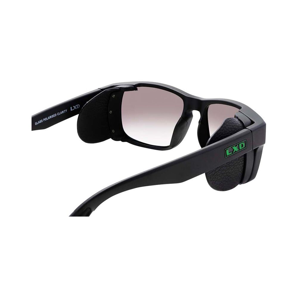 LXD Men's Baja Mirror Polar Sunglasses Matt Black with Green Lens