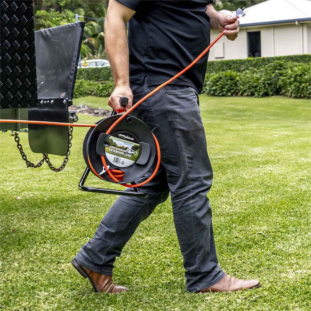 Aussie Traveller 15m Extension Lead on Reel 15Amp
