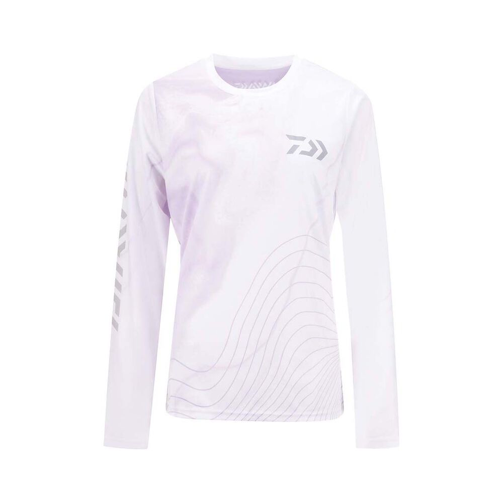 Daiwa Women's White & Pink Crew Sublimated Polo