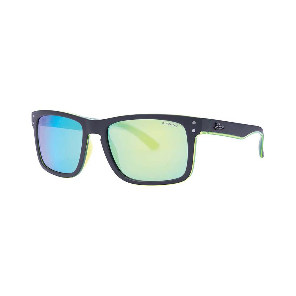 Liive Men's Cheap Thrill Sunglasses Matt Black with Green Lens
