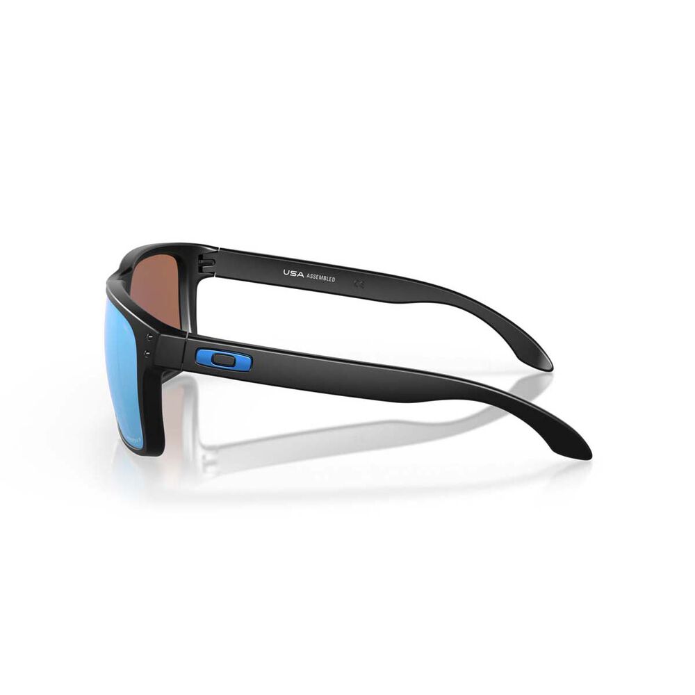 Oakley Holbrook Men's XL Polarised Sunglasses Matte Black with Prizm Blue Lens
