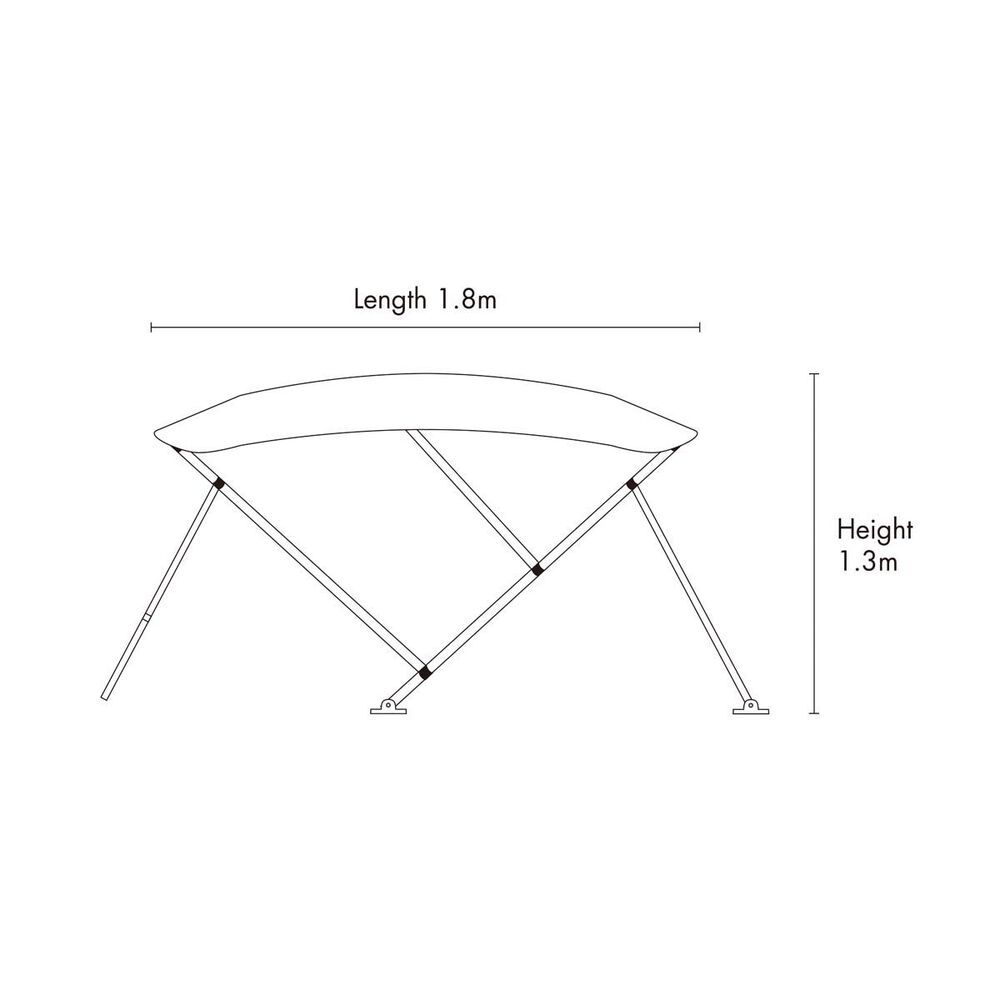 Bowline Navy Bimini Kit 3 Bow 1.7-1.9m