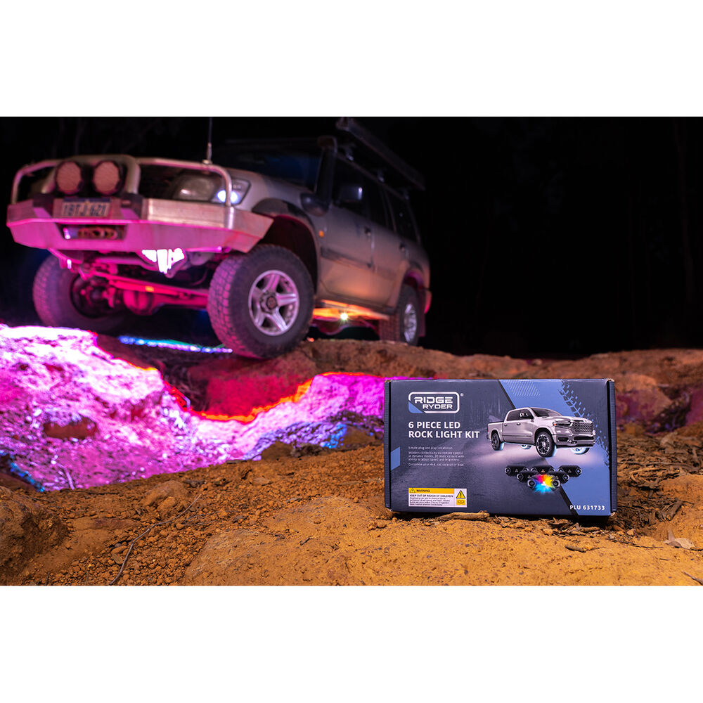 Ridge Ryder RGB LED Rock Lights 6 Piece