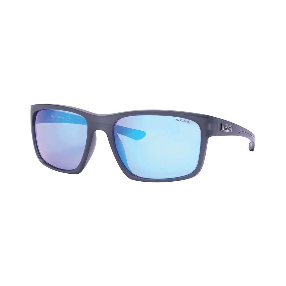 Liive Men's Whip Sunglasses Matt Black with Blue Lens