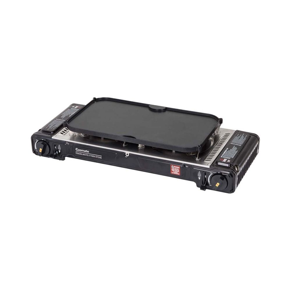 Gasmate Travelmate II SS Double Butane Stove With Hotplate