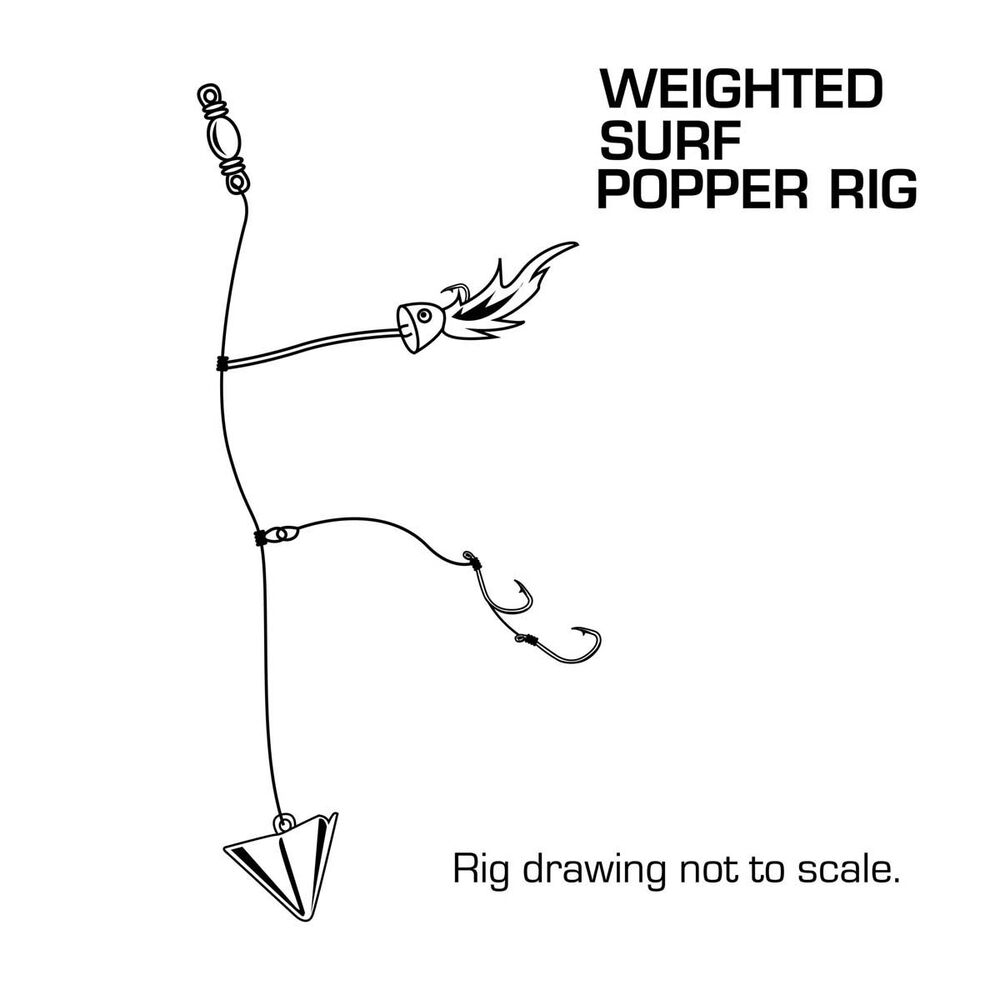 Pryml Weighted Surf Paternoster Rig with Popper 3/0