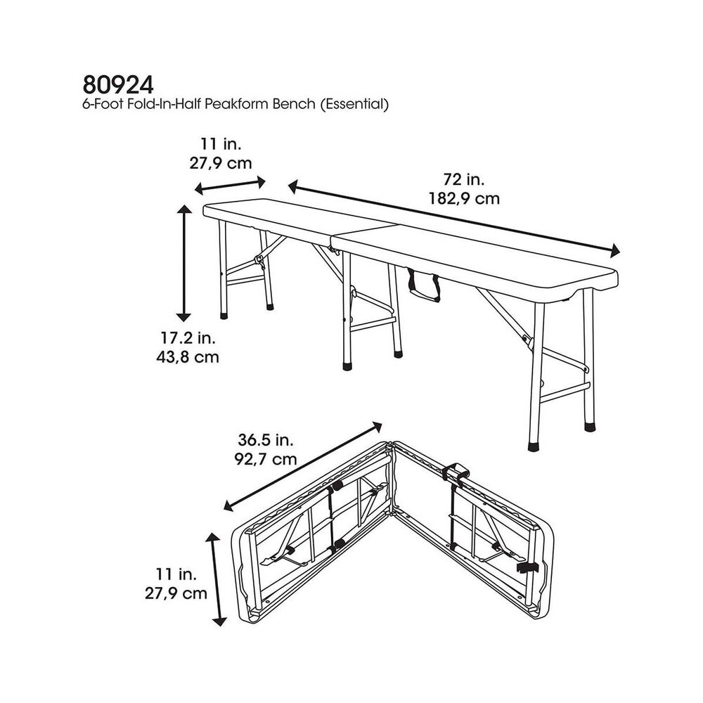 Peakform 6ft Centrefold Blow Mould Bench Seat
