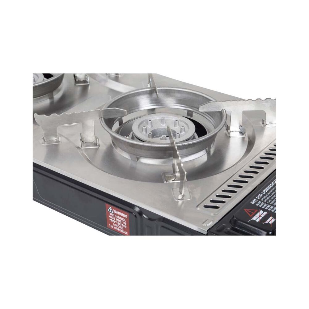 Gasmate Travelmate II SS Double Butane Stove With Hotplate