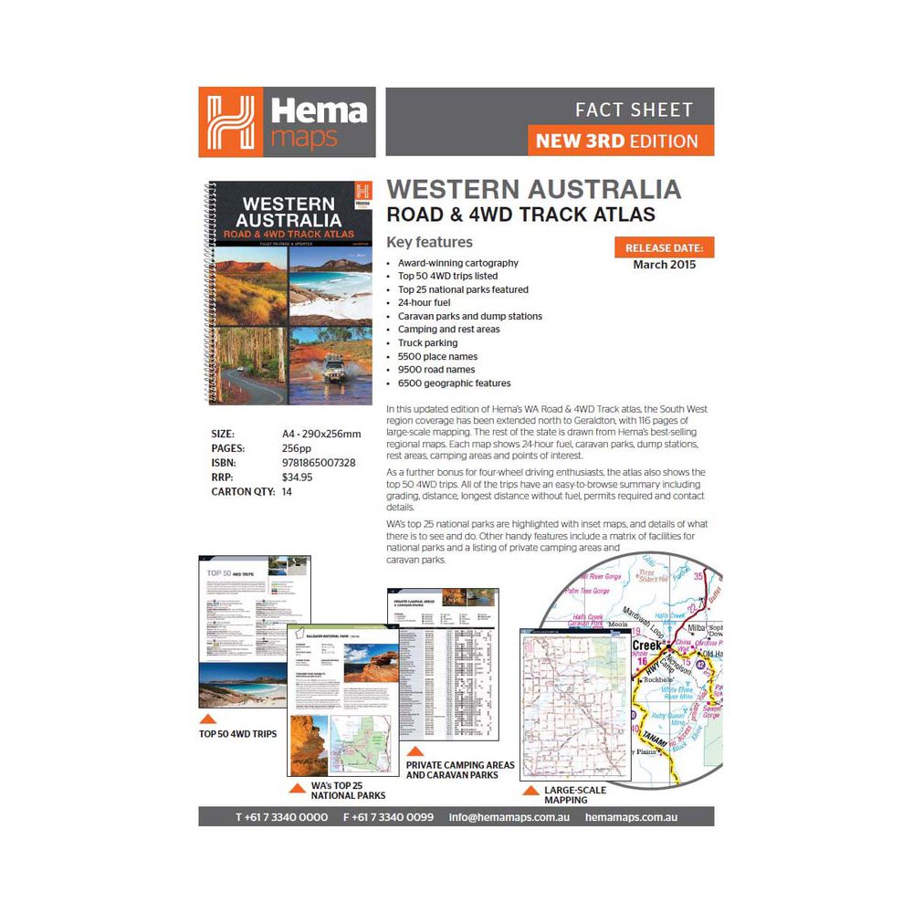 Hema Western Australia Road & 4WD Track Atlas (3rd Edition)