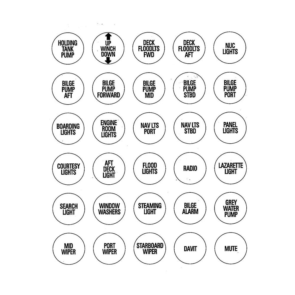 BLA Label Set To Suit Switch Panels.