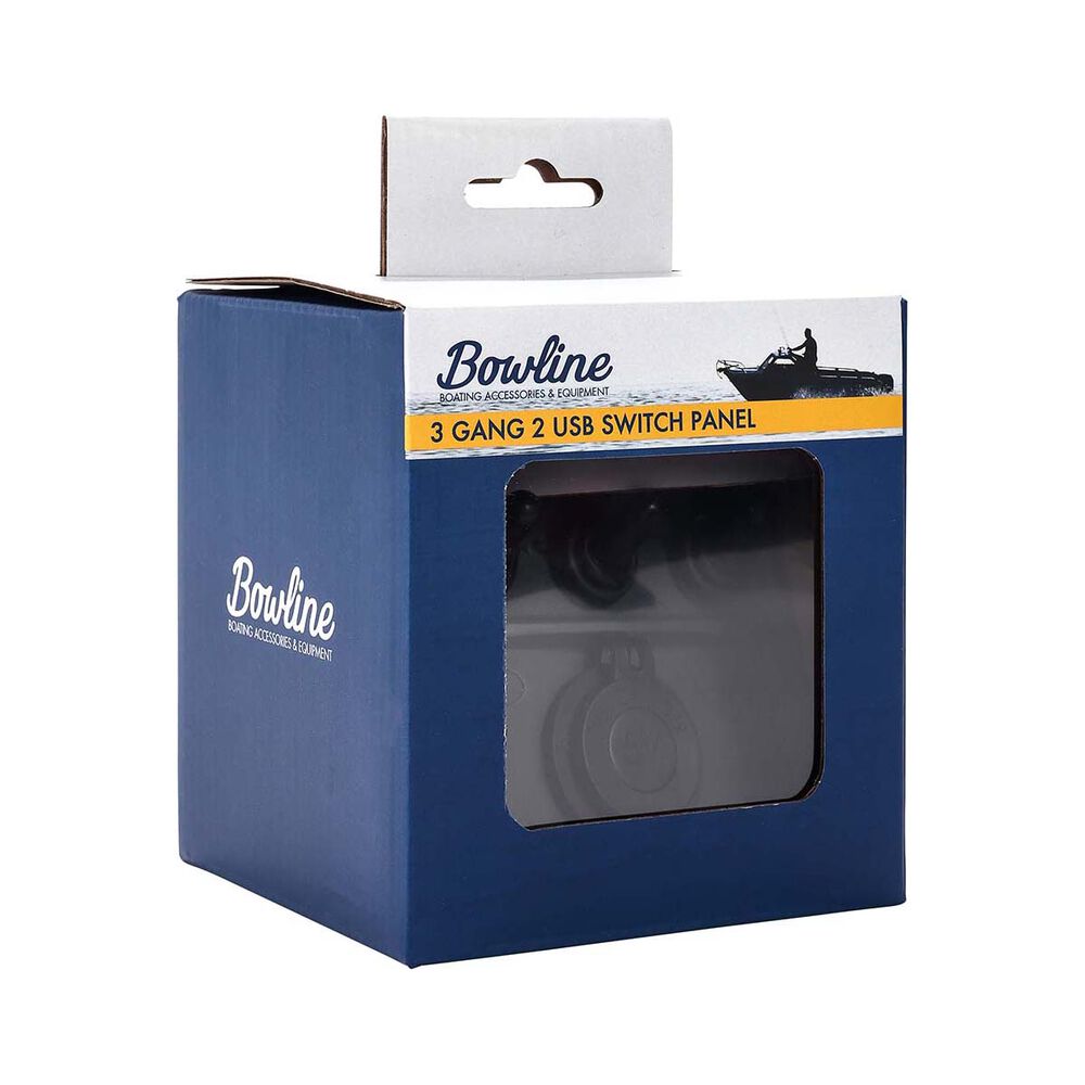 Bowline Switch Panel 3 Gang 2 USB Black