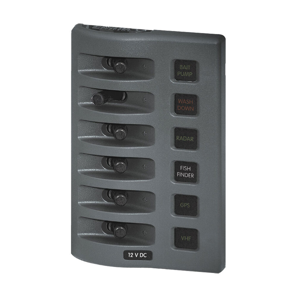 Blue Sea Systems 8 way WeatherDeck Gray Switch Panel - Fused