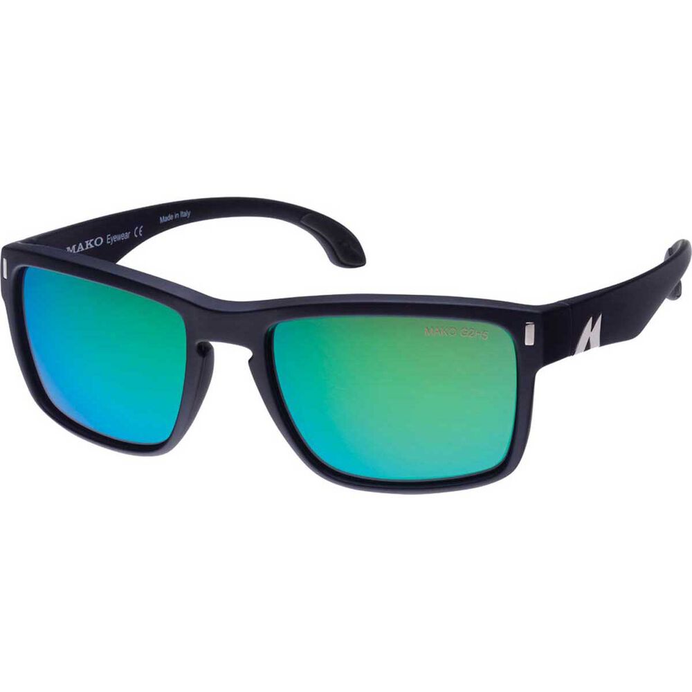 Mako Gt Polarised Mens Sunglasses Black With Green Lens